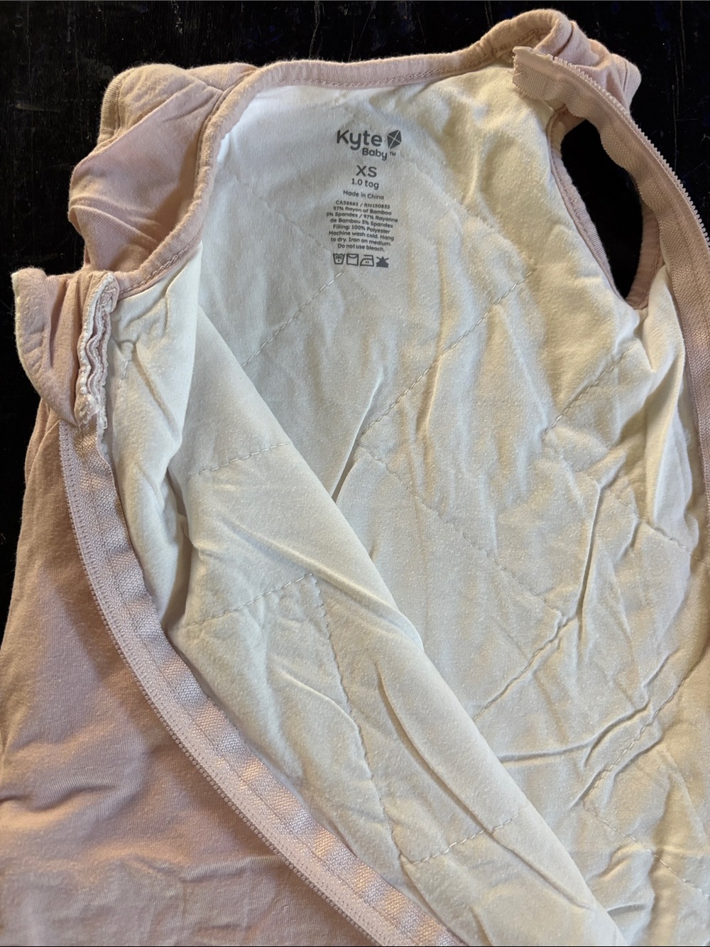 Kyte BABY Dusty Pink Sleep Sack with Cream Interior